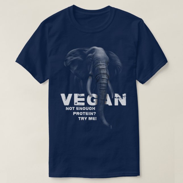 Camiseta Elephant Vegan Workout Wfpb Clothing Proteína De V (Frente do Design)
