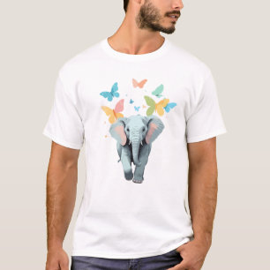 Camiseta Elephant Vetor Painting Adorable Fay Animal Play