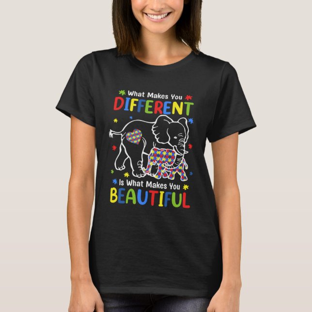 Camiseta Elephant What Makes You Different Autism Awareness (Frente)
