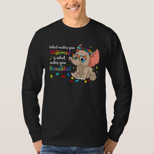 Camiseta Elephant What Makes You Different Autism Awareness (Frente)