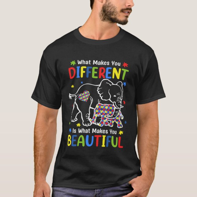 Camiseta Elephant What Makes You Different Autism Awareness (Frente)