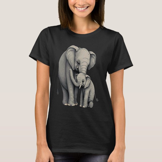Camiseta Elephant Zookeeper Elephant Mom Hugging A Child El (Frente)