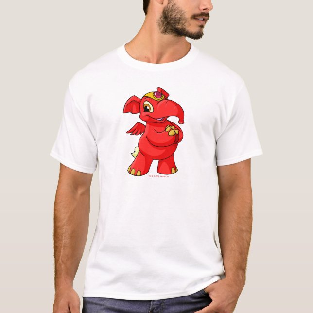 Camiseta Elephante vermelho alegre (Frente)