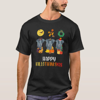 Camiseta Elephants Happy Hallothanksmas Calf Halloween Elep
