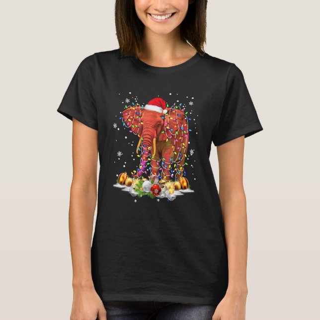 Camiseta Elepher Tree Christmas Sweater Xmas Animal (Frente)