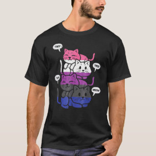 Camiseta Eles Deles Deles Meow Gatos Pronomes Lgbtq Gênero 