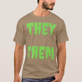 Camiseta Eles Deles Pronomes Não Binário Assustador Dia das