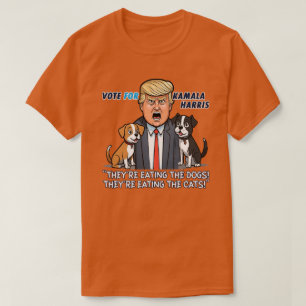 Camiseta Eles estão comendo os cães Engraçados Trump Kamala