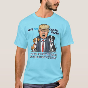 Camiseta Eles estão comendo os cães Engraçados Trump Kamala