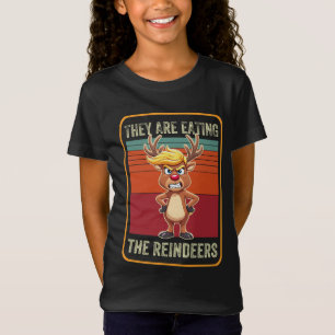 Camiseta Eles Estão Comendo Os Renques Divertidos Trump MAG