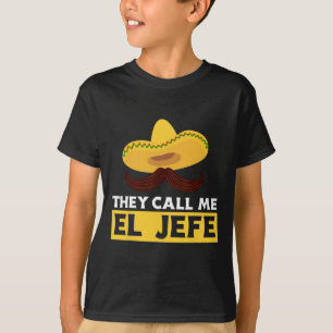 Camiseta Eles Me Chamam De El Jefe Chefe Engraçado Cozinhei