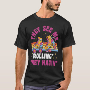 Camiseta Eles Me Veem Rolando  Festa de Patins de Rolamento