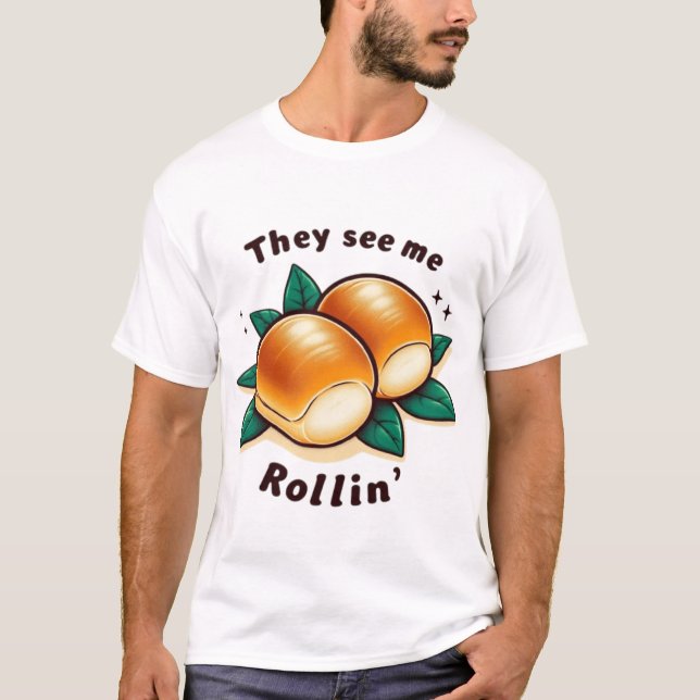 Camiseta Eles Me Veem Rollin'Engraçada Ação De Graças (Frente)