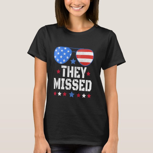 Camiseta Eles Perderam Óculos de sol da bandeira dos EUA em (Frente)