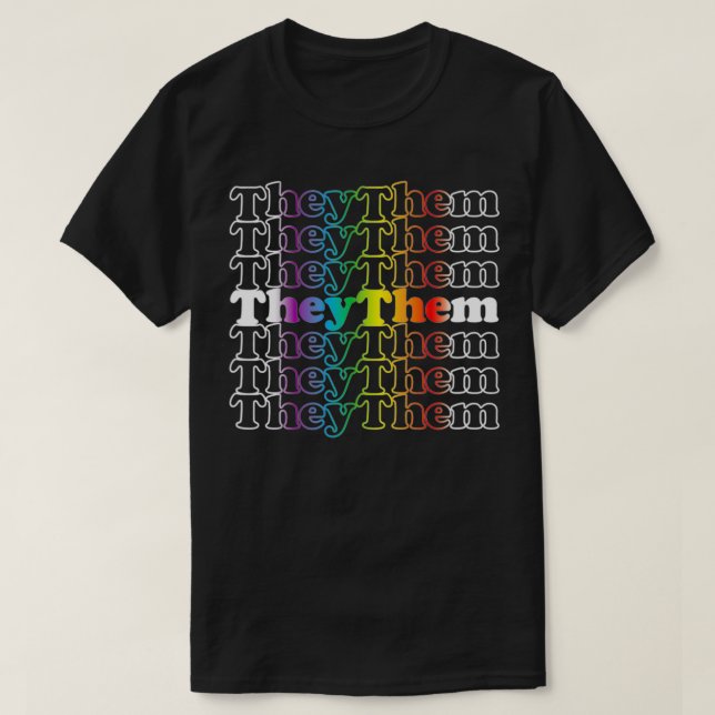 Camiseta Eles Preferiam Gênero Pronuncia Design Arco-Íris (Frente do Design)