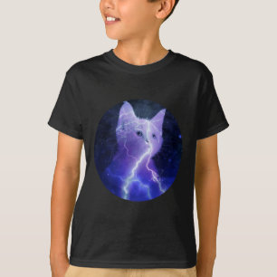 Camiseta Elétrica Cat Lightning Graphic Art Cat Mãe