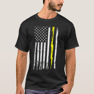 Camiseta Eletricidade EUA Flag Tools Vintage Electricians P