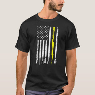 Camiseta Eletricidade EUA Flag Tools Vintage Electricians P