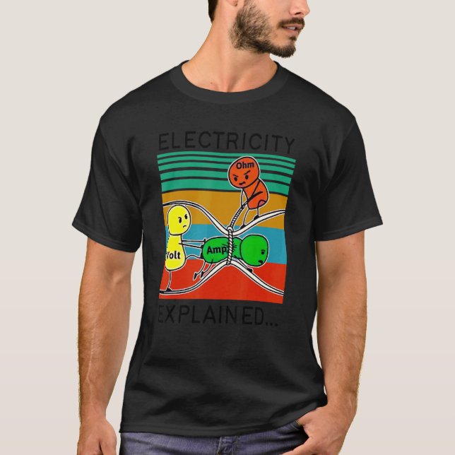 Camiseta eletricidade explicada (Frente)