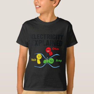 Camiseta Eletricidade Explicada Engraçado Geek Física Humor