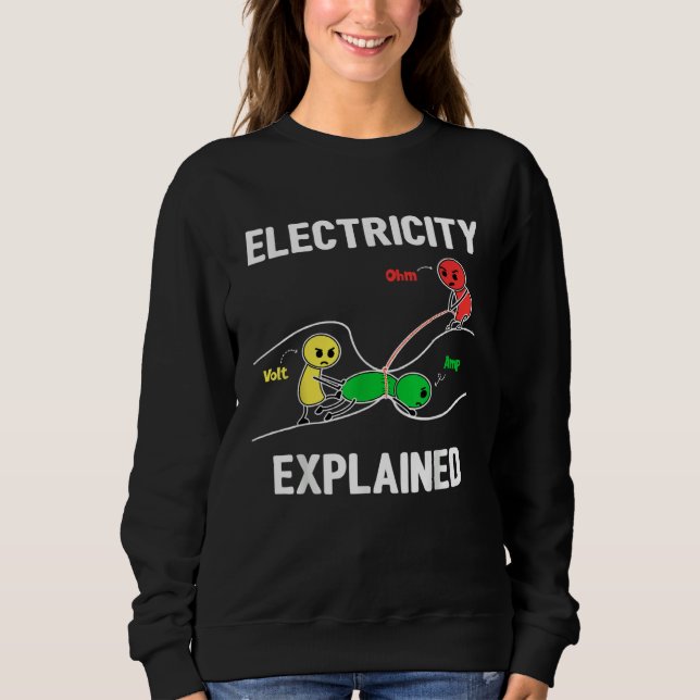 Camiseta Eletricidade Explicada Ohm Volt Ampere Eletricista (Frente)