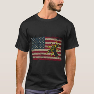 Camiseta Eletricidade Patriótica Bandeira da América Eletrô