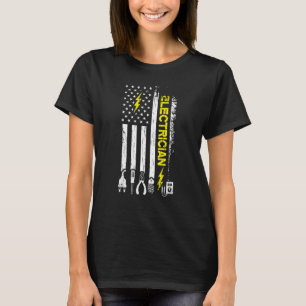 Camiseta Eletricista Bandeira Americana Patriótica Elétrica