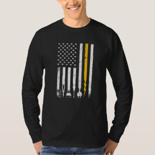 Camiseta Eletricista Bandeira dos EUA Ferramentas de Eletri