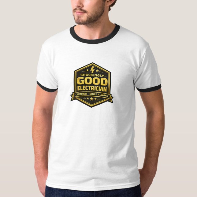 Camiseta Eletricista Surpreendentemente Bom Certificado com (Frente)
