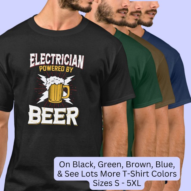 Camiseta Elétrico Alimentado Por Cerveja (Criador carregado)