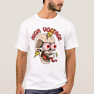 Camiseta Elétrico de linha do crânio de alta tensão