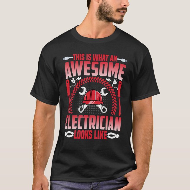 Camiseta Elétrico É assim que um eletricista olha (Frente)