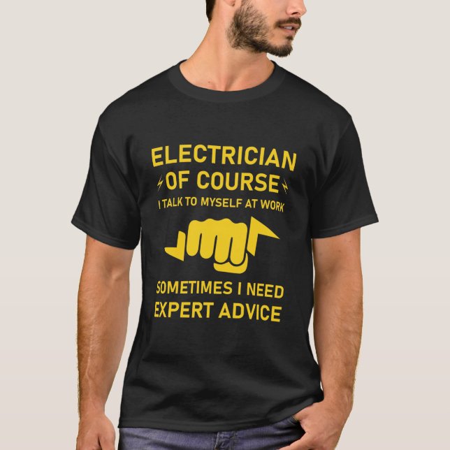 Camiseta Elétrico é claro que eu falo comigo mesmo no traba (Frente)