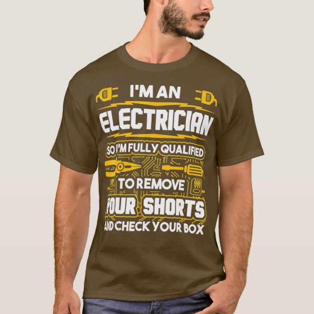 Camiseta Elétrico Engraçado Oferece-Me Um Eletricista (Frente)