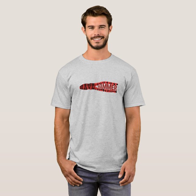 Camiseta Elétrico Engraçado, Squeezy Hammer (Frente Completa)