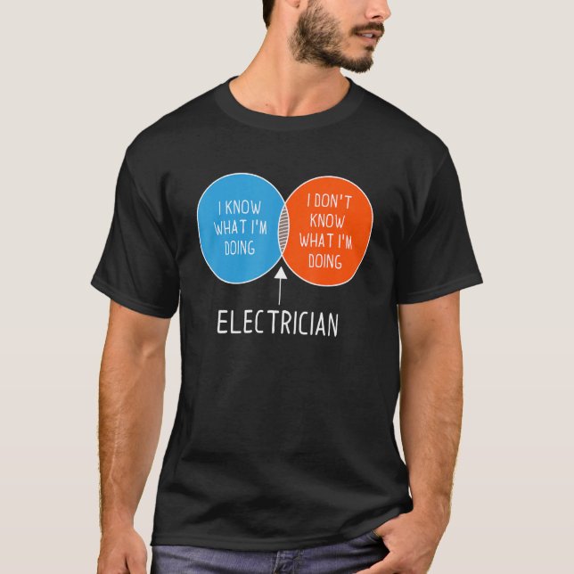 Camiseta Elétrico Eu não sei o que estou fazendo com duas c (Frente)
