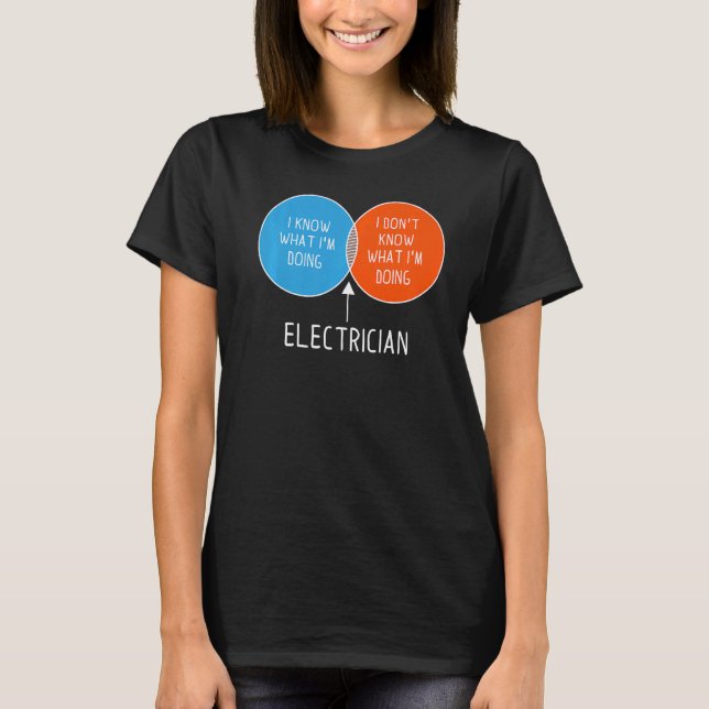 Camiseta Elétrico Eu não sei o que estou fazendo com duas c (Frente)