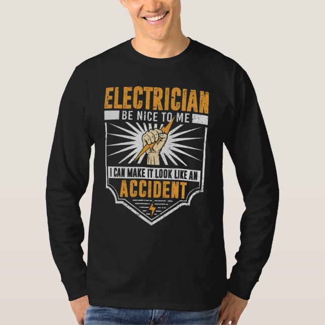 Camiseta Elétrico Homens Engraçados Humor de Engenheiro Elé (Frente)
