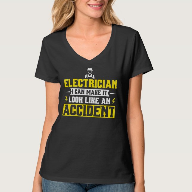 Camiseta Elétrico Mens Posso Fazer Com Que Pareça Um Accídi (Frente)