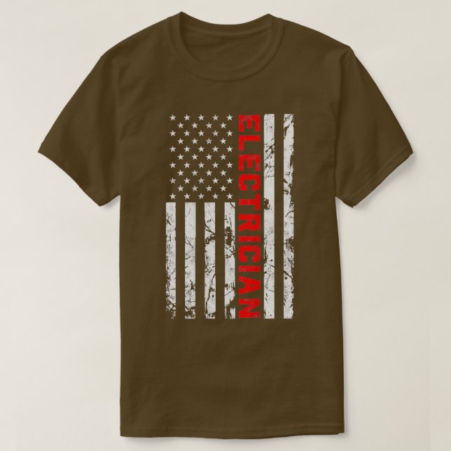 Camiseta Elétrico Patriótico Americano de Bandeira Elétrico (Frente do Design)