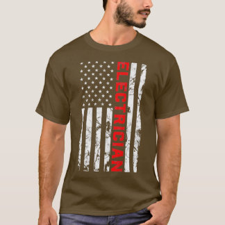 Camiseta Elétrico Patriótico Americano de Bandeira Elétrico