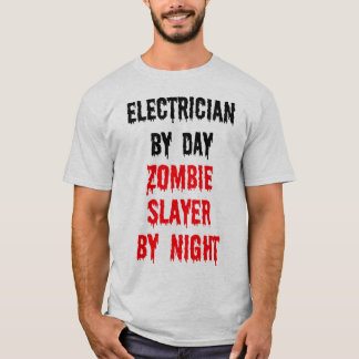 Camiseta Elétrico Por Dia Zombie Caça Por Noite