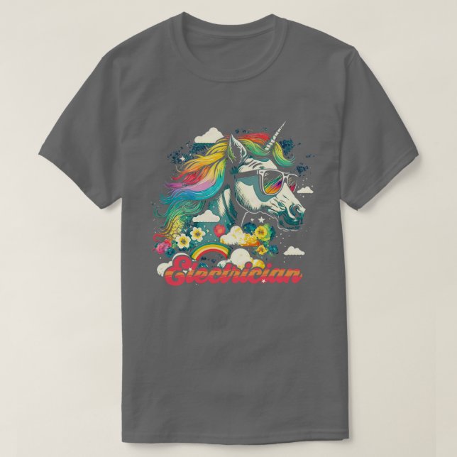 Camiseta Elétrico Rainbow Unicorn (Frente do Design)