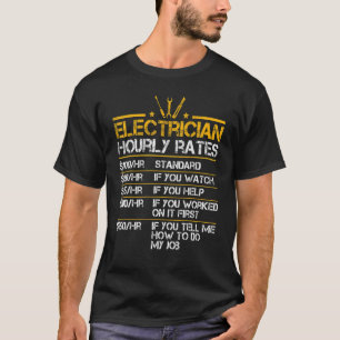 Camiseta Elétrico Taxas Horárias Lineman Men Eletrônico D