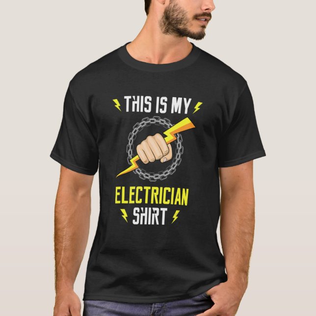 Camiseta Eletro-Trabalhador Elétrico Irônico (Frente)