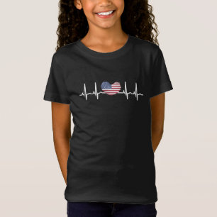 Camiseta Eletrocardiografia ECG com pulsação de batimento c