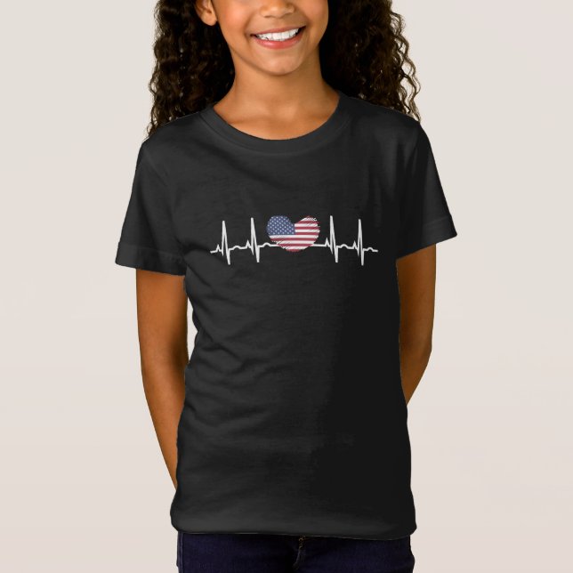 Camiseta Eletrocardiografia ECG com pulsação de batimento c (Frente)