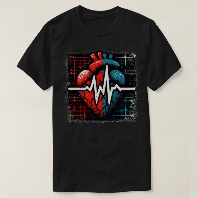 Camiseta Eletrocardiograma do coração (Frente do Design)