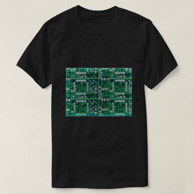 Camiseta Eletrônicos Circuito no Conselho do circuito impre (Frente do Design)