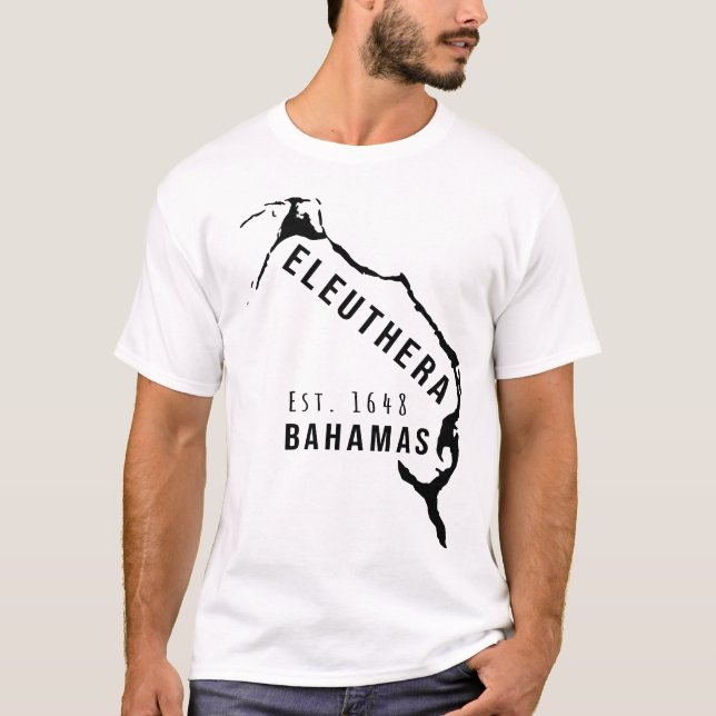 Camiseta Eleuthera Map Island Bahamas Minimalist Souvenirs (Frente)